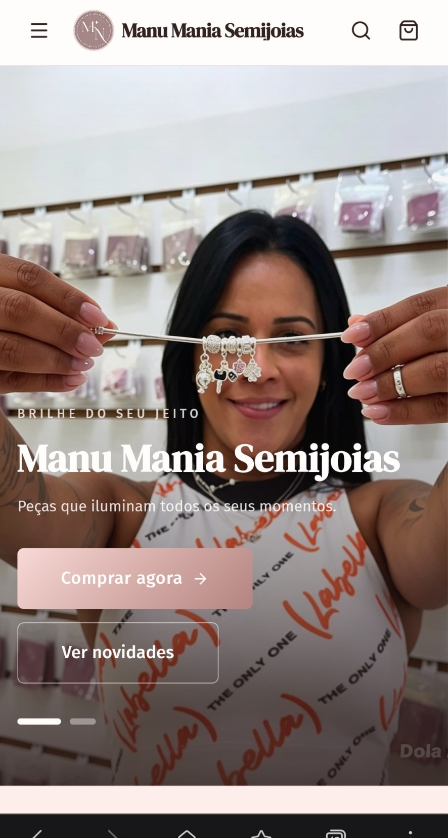 Site criado para Manu Mania Semijoias